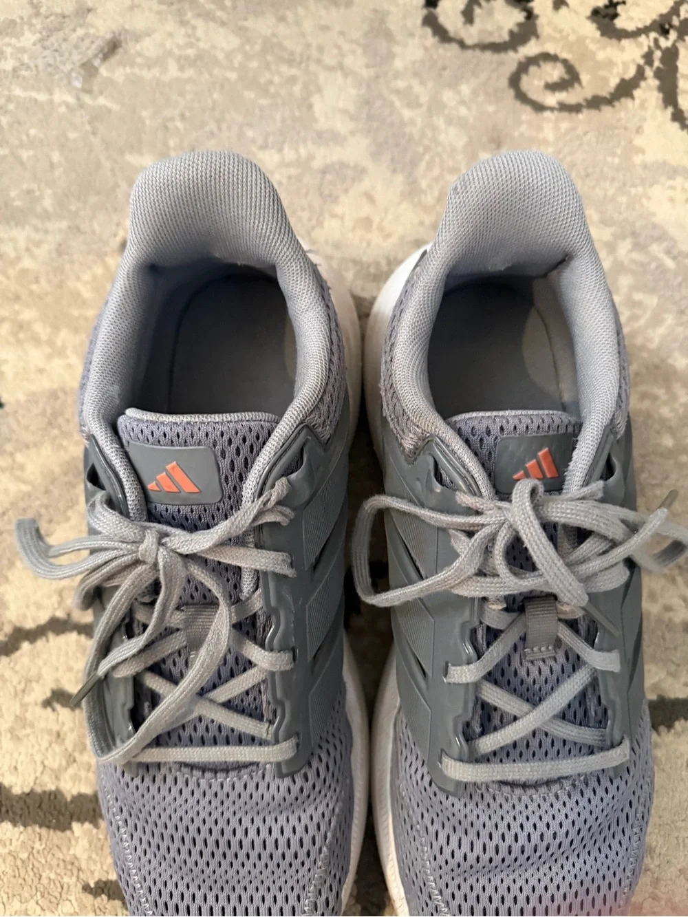 Adidas Grey Mesh Cloudfoam Athletic Sneakers